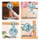 (Blue,Blue)Portable Baby Stroller Fan USB Rechargeable Mini Folding 3 Speed Adjustable Cooling Fan 4