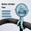 (Blue,Blue)Portable Baby Stroller Fan USB Rechargeable Mini Folding 3 Speed Adjustable Cooling Fan 3