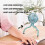 (Blue,Blue)Portable Baby Stroller Fan USB Rechargeable Mini Folding 3 Speed Adjustable Cooling Fan 5