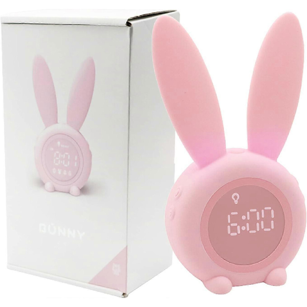 (As Show, One Size) Children's Alarm Clocks, Night For Kids, 5 Ringtones, Touch Control And Snoozing With 2000Mah Rechargeable Kid Alarm Clo Light Kikidex