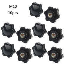 (M6, One size) 10 Pcs M5/m6/m8/m10 Female Thread Hex Shaped Head Clamping Screw Knob Wing Nut