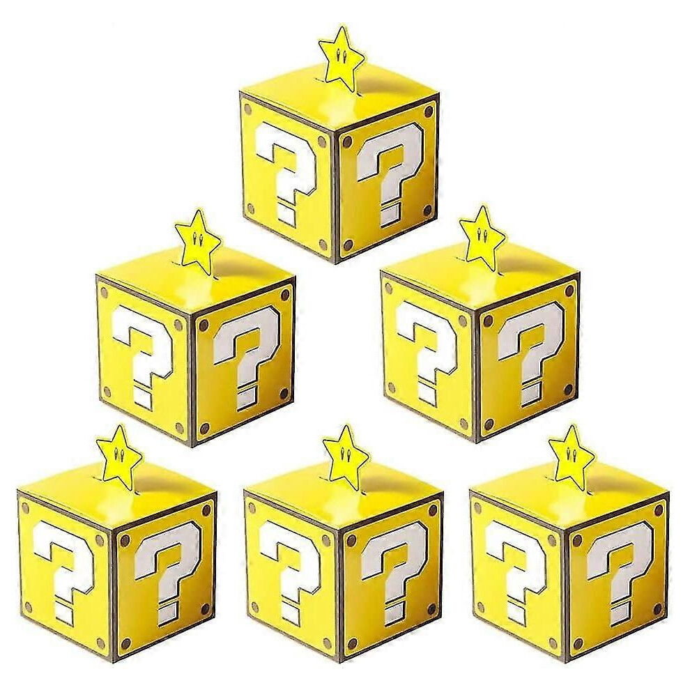 Kikidex (As Show, One Size) Mario Party Treat Box 24Pcs Video Game Brick Block Gift Treat Bags For Mario Theme Party Favors Decorations Supplies For Boys Girl