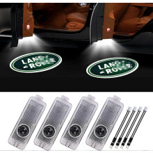 (As show, One size) 4PCS Car Door LED Logo Lights for Land Rover, 3D Wireless Welcome Courtesy Projector Ghost Shadow Light