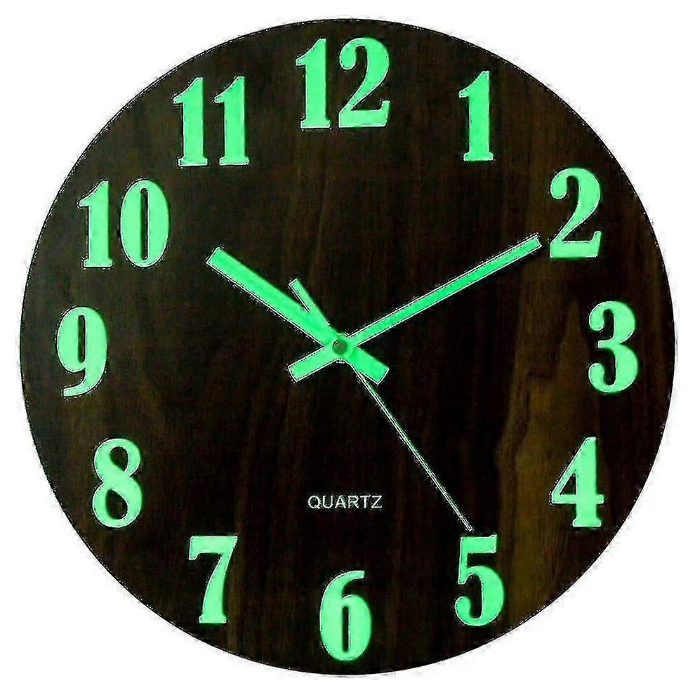 Kikidex (As Show, One Size) Luminous Wall Clock, Silent Wall Clock, Large Dial With 30Cm