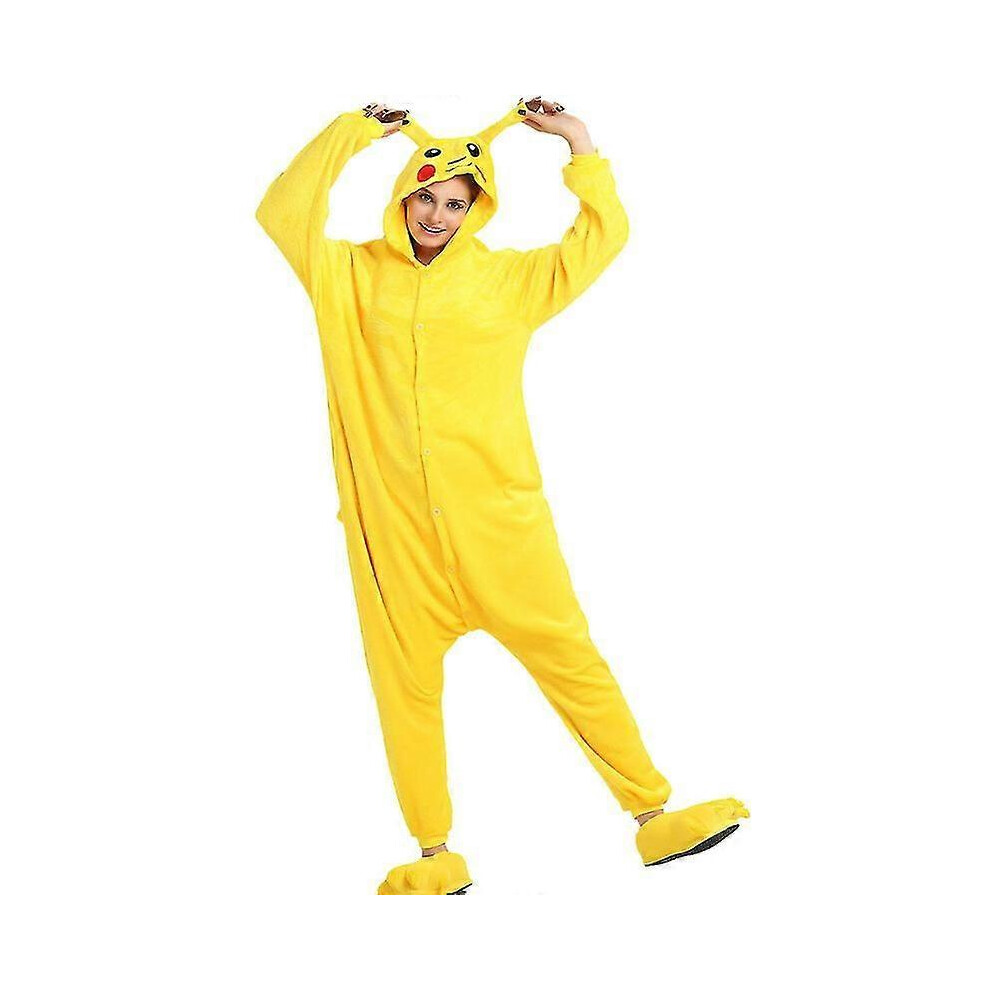 (L, One size) Autumn /winter Flannel Adult Onesie Jumpsuit Thickened Fabric-pikachu-image-OPC-PHYVJ57-NEW