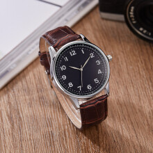(The coffee has a black surface, 130) Car belt watch men's Korean version fashionable business casual quartz wristwatch