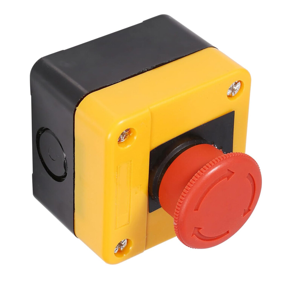 660V 10A Emergency Switch Button Plastic Shell Metal Red Mushroom Sign Emergency Stop Push Button Switch Station 747887112326