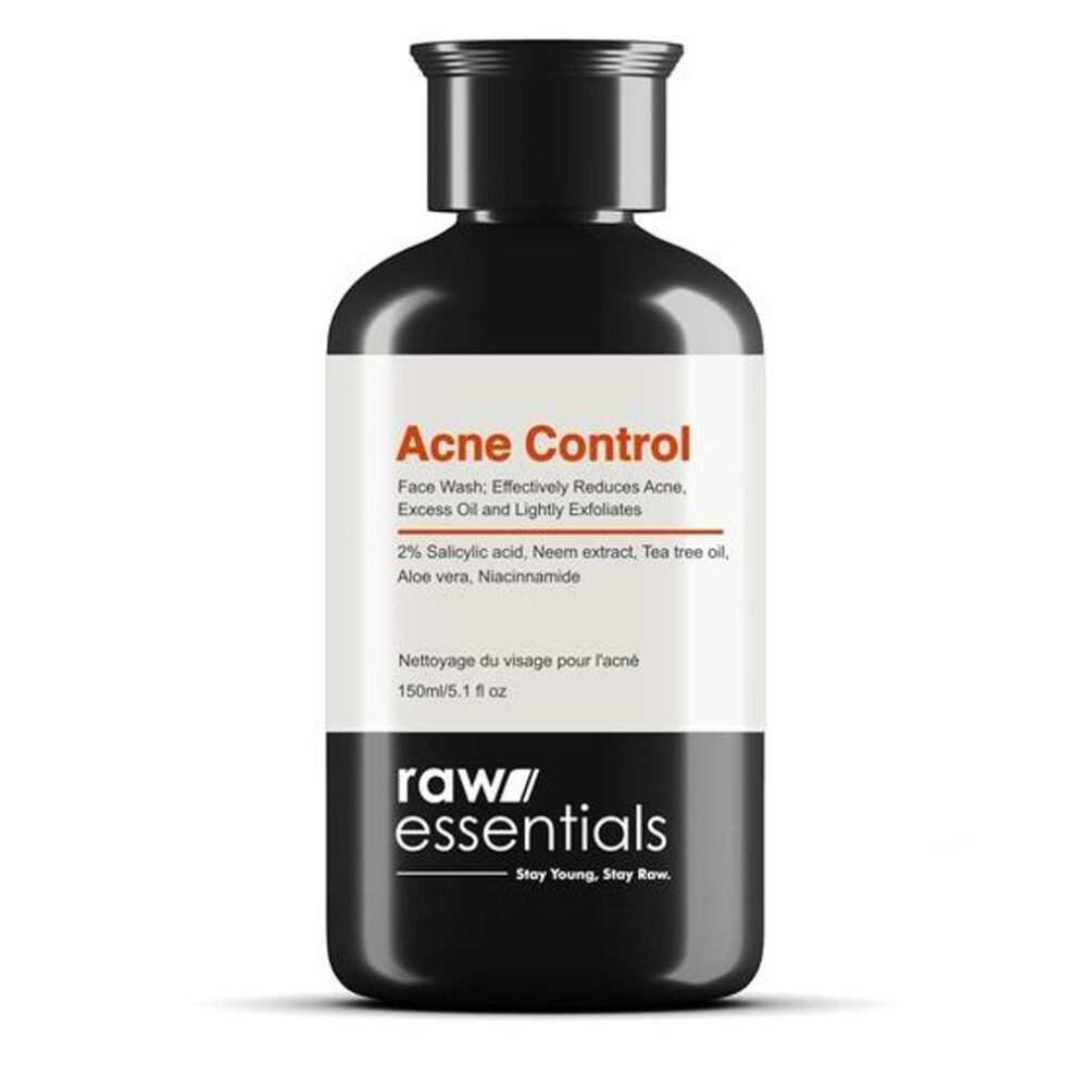 Raw Essentials Acne Control Face Wash 2% Salicylic Acid, Niacinamide, Neem Leaf Extract For Acne Prone & Oily Skin 150ml,face Wash For Men & W