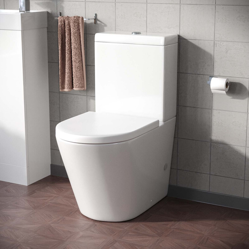 Bella Round Close Coupled Cistern, Toilet Pan and Seat