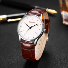 (White face with brown bands) Middle-aged and elderly men's watches, men's watches with large numbers, waterproof quartz watches, senior watches