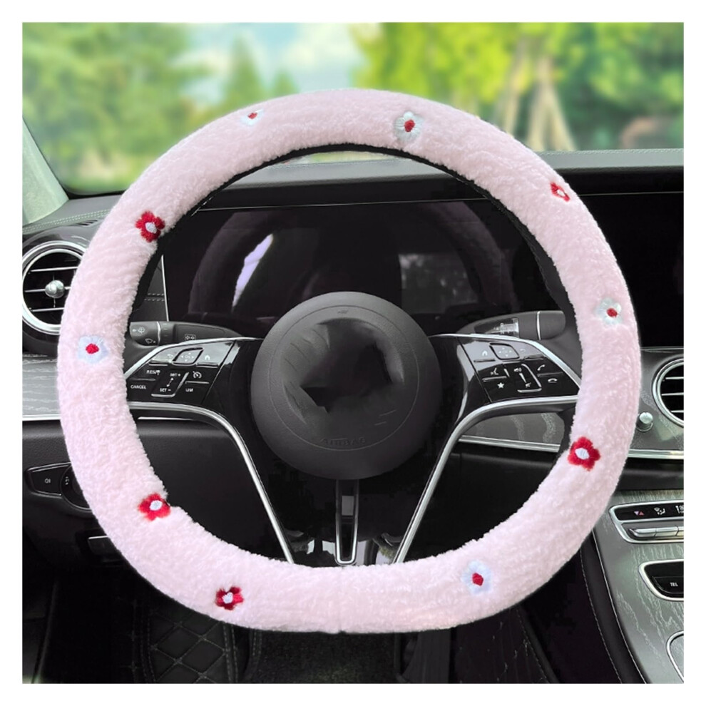 Car Steering Wheel Cover For D Type Car Steering Wheel Cover Plush Car Decoration Abrasion Resistant And (Color : 1) 610416706085