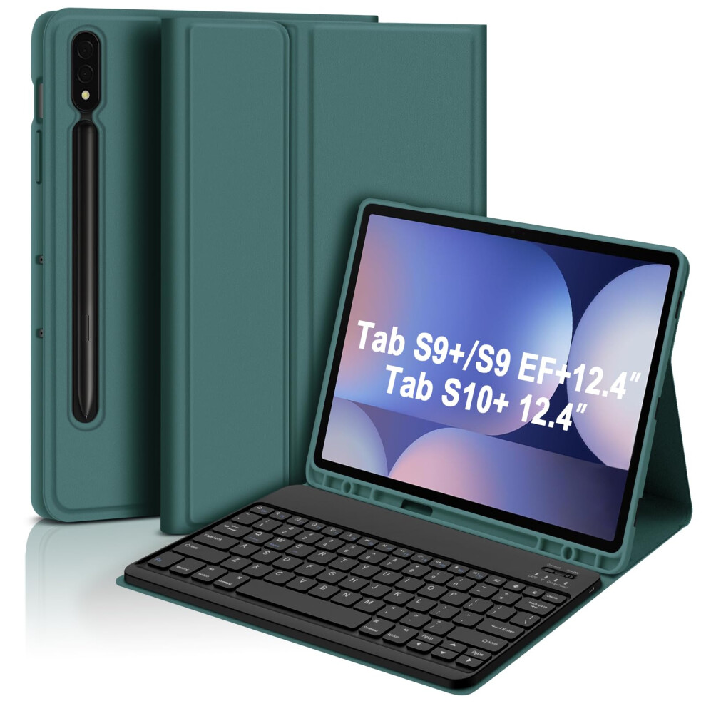 for Samsung Galaxy Tab S10/S9 /S9 FE 12.4 inch Keyboard Case with S Pen Holder