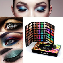 (EP120) 120-Color Matte & Shimmer Eyeshadow Palette - Black Tones for Halloween & Christmas Makeup