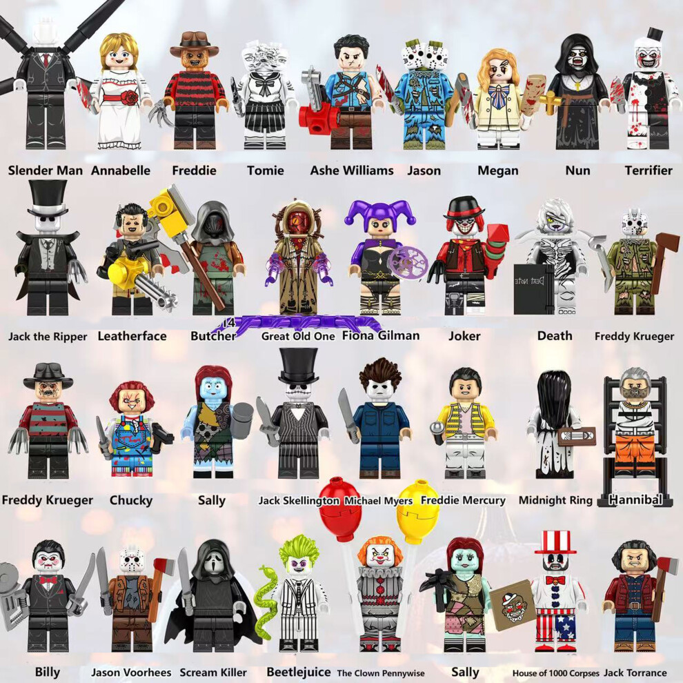 Bonxaif (33Pcs Halloween ) 33Pcs Halloween Minifigures Building Blocks Toy Fit Lego