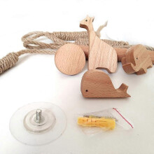 (1) Wall-Mounted Toilet Paper Holder Hanging Cute Wooden Animals Roll Holder for Home Bathroom Bedroom