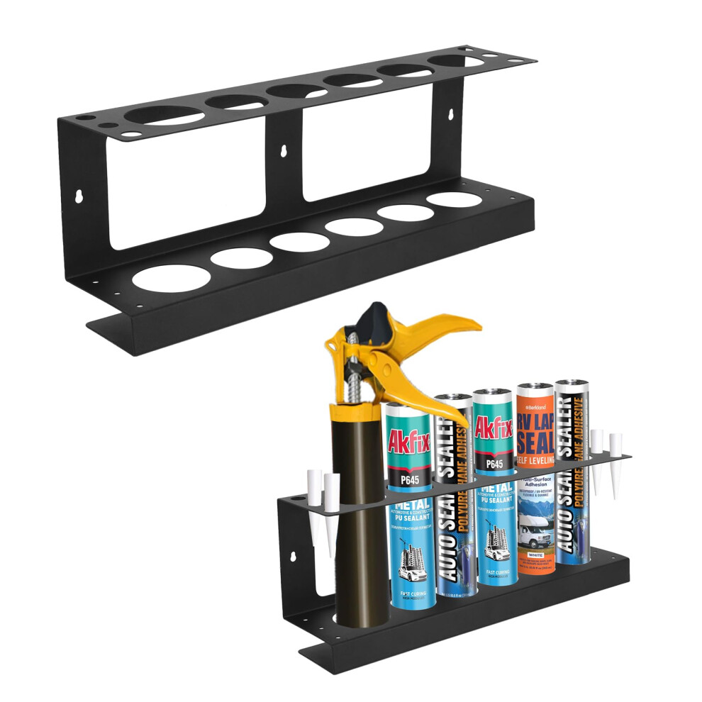 Caulking Gun Holder, Caulk Tube Holder, Wall Mount Holds 6 Tubes And Nozzles 376544727445