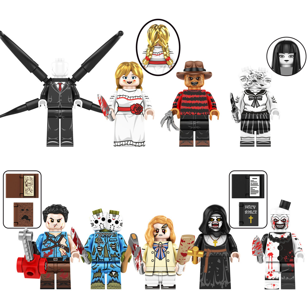 Bonxaif (9Pcs Halloween) 33Pcs Halloween Minifigures Building Blocks Toy Fit Lego