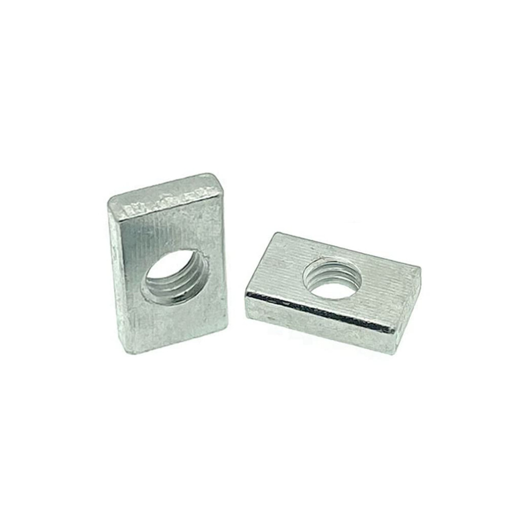 25Pcs M58.5125mm Square Nuts Rectangular Nuts Carbon Steel Galvanized M58.5125mm25pcs Rectangle 886121316073