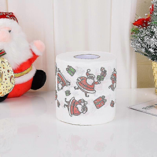 Christmas Pattern Colored Toilet Paper Santa Christmas Tree Printed Tissue (2 Pieces) 1