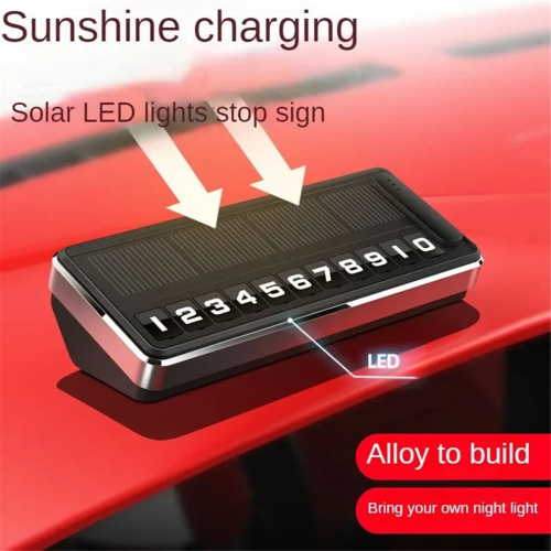 1PC Solar Car Phone Number Plate Led Lighting Temporary 2