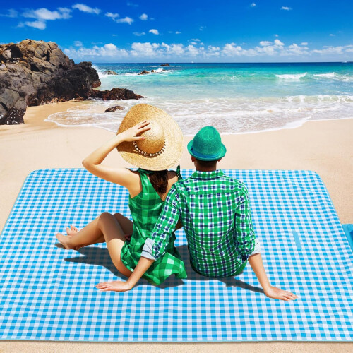 Beach Blanket Sandproof Extra Large Beach Mat Sand Free Picnic Blanket 2