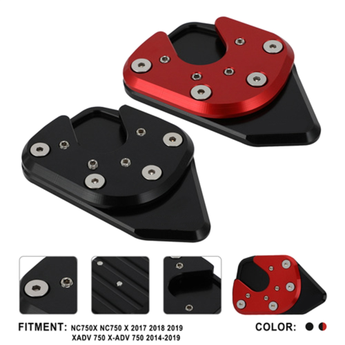 Placă extensie suport lateral pentru motocicletă, neagră 1