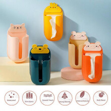 (Yellow) Cartoon Punch-free Tissue Holder Wall-mounted Multi-Purpose Toilet Tissue Holder