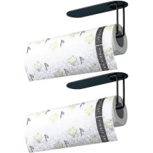 Paper Towel Holder Self Adhesive Towel Paper Rack for Kitchen And Bathrooom Horizontal Or Vertical Roll Paper Towel Holders Wall Mount 2pcs