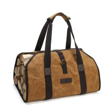 Firewood Carrier Bag Canvas Waxed Large Firewood Log Tote Carrying Indoor Bag