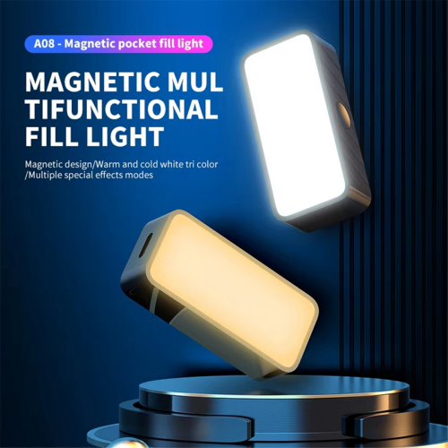 Mini luz de relleno magnética para selfies, iluminación ajustable, recargable 1