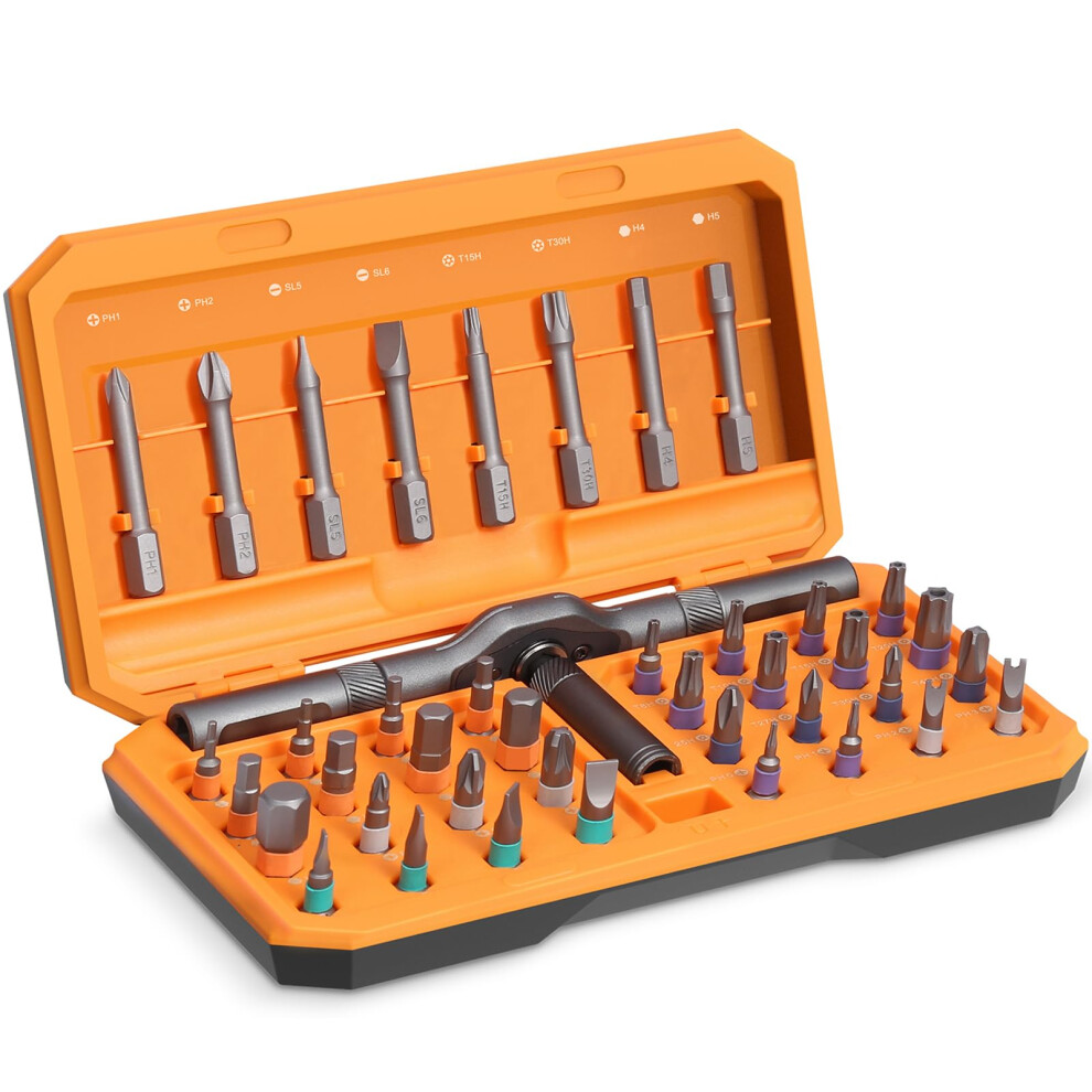 42 In 1 Ratchet Screwdriver Kit With 40 Pcs Magnetic Bits, Repair Set With Rotatable Handle Refï¼Vgh 354398651420