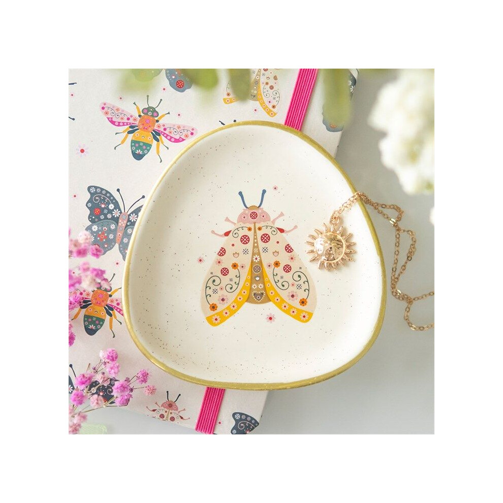 Something Different Floral Moth Trinket Dish