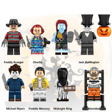 (8PCS Halloween - B) 33PCS Halloween Minifigures Building Blocks Toy Fit Lego