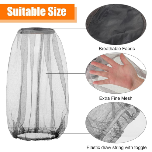 12 Pcs Mosquito Head Mesh Face Fly Netting Hood Protecting (Gray) 2