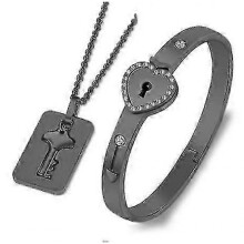 You Hold The Key To My Heart - Couples Bracelet and Necklace Set, Romantic Gift