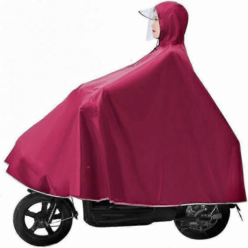 (one-size, red) Waterproof Rain Poncho Bicycle Rain Poncho Lightweight Compact Reusable Adults 1