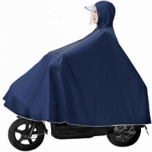 (one-size, navy blue) Waterproof Rain Poncho Bicycle Rain Poncho Lightweight Compact Reusable Adults