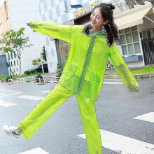 (170-180cm, Green single brim) Waterproof and Thickened Rain Suit for Men and Women Transparent Electric Motorcycle Gear
