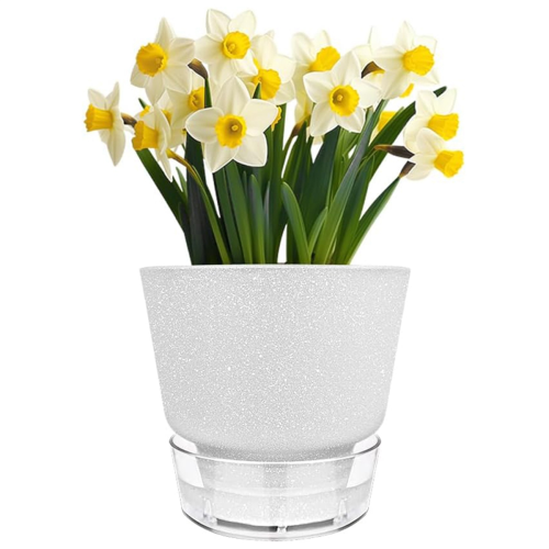 6 Inch Self Watering Plant Pot with Visual Reservoir Grey 1