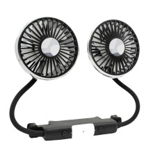 360 justerbar bilvifte med LED-lys, USB-kjølevifte med to hoder