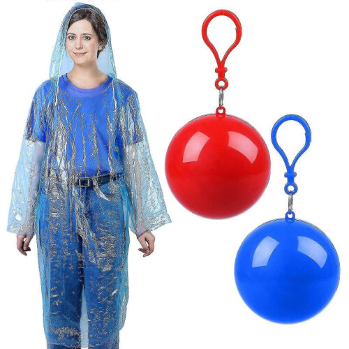 2pcs Disposable Raincoat Ball Portable Pocket Raincoat Ball Key Chain