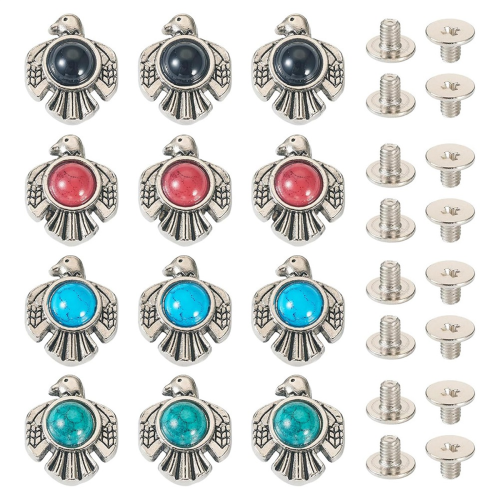 16 τεμάχια διακοσμητικά πριτσίνια Faux-Turquoise για δέρμα