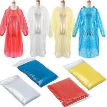 (10PC) 1/4/10/20 Pcs Disposable Raincoat Adult Emergency Waterproof Rain Coat Hiking Camping Hood Rain Clothes Covers Rainwear Poncho-MXBC