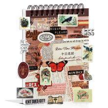Vintage-klistremerker for scrapbooking, 50 ark med ferdigkuttede washi-klistremerker B