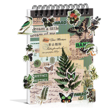 Vintage-klistremerker for scrapbooking, 50 ark med ferdigkuttede washi-klistremerker A