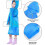 Children's Transparent Waterproof Raincoat Cape Poncho Strap Cover Reusable (Blue) 2