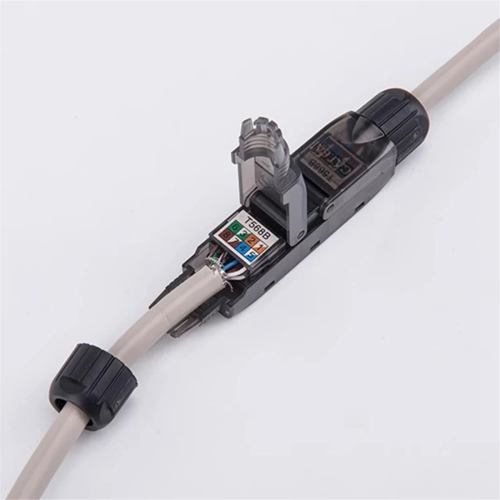 RJ45 Cat6A UTP LAN Cable Tool-Less Extension Connector 1