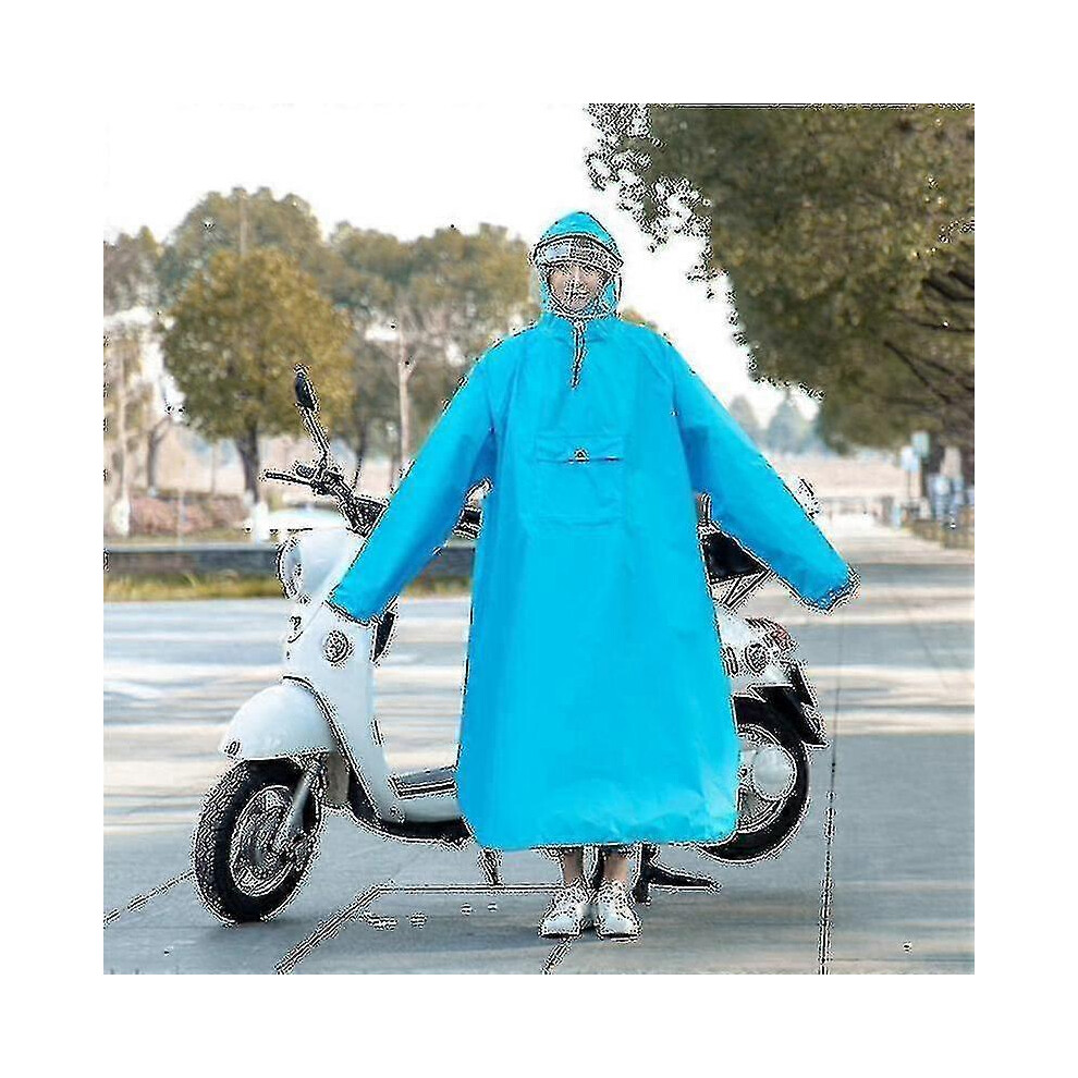 (5XL 165-185cM,blue)High Quality Waterproof Motorcycle Raincoat Scooter Riding Poncho-xinhan