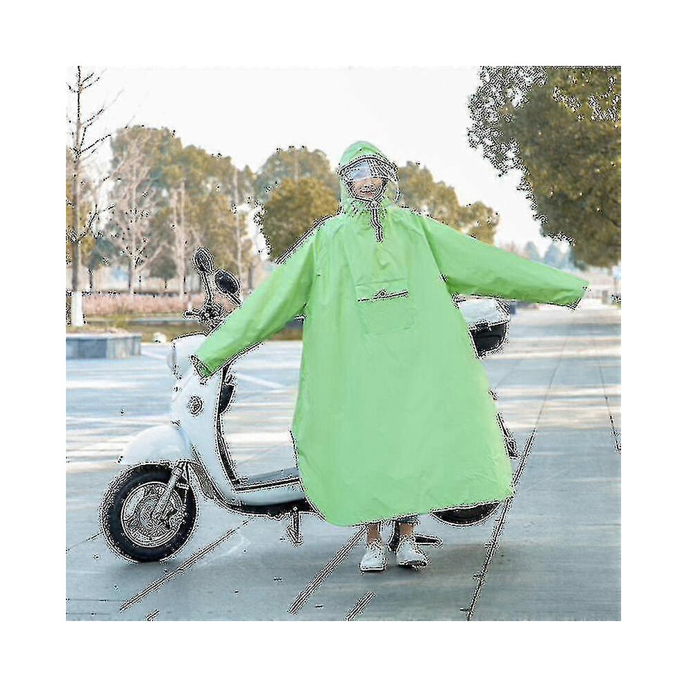 (4XL 155-165cM,green)High Quality Waterproof Motorcycle Raincoat Scooter Riding Poncho-xinhan