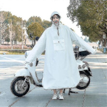 (5XL 165-185cM, white) High Quality Waterproof Motorcycle Raincoat Scooter Riding Poncho-xinhan